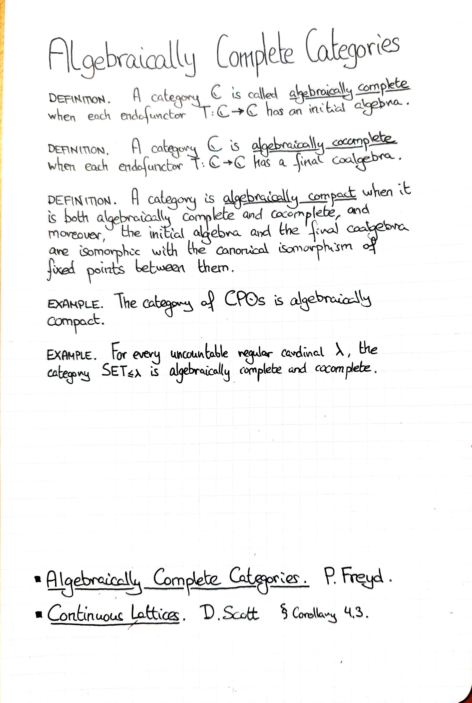 algebraically-complete-categories