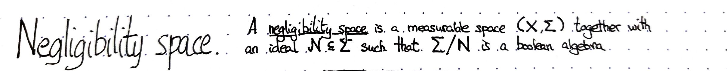 negligibility-space