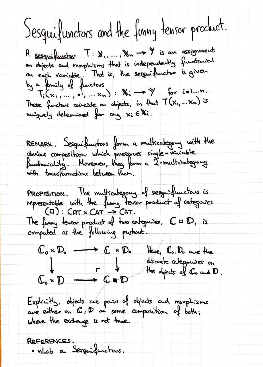 sesquifunctors-and-the-funny-tensor-product